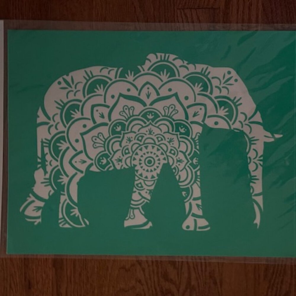 NWT RETIRED Chalk Couture transfer - NAMASTE (Elephant)